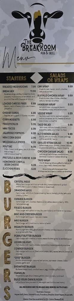 The Breakroom Pub and Grill Menu image 3